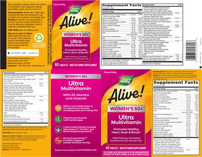 Photo of the Nature's Way Alive! Women's 50+ Ultra Multivitamin label