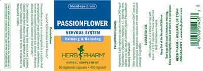 Photo of the Herb Pharm Passionflower label