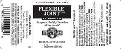 Photo of the Herb Pharm Flexible Joint Compound label