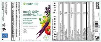 Photo of the Nutrilite Men's Daily Multivitamin label