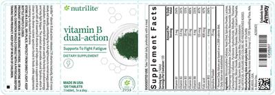 Photo of the Nutrilite Vitamin B Dual-Action label