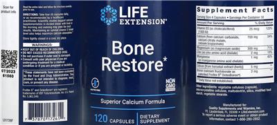 Photo of the Life Extension Bone Restore label