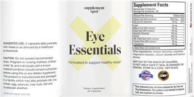 Photo of the Supplement Spot Eye Essentials label