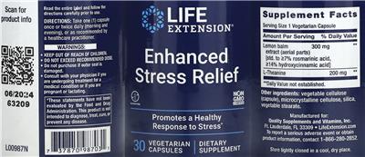 Photo of the Life Extension Enhanced Stress Relief label