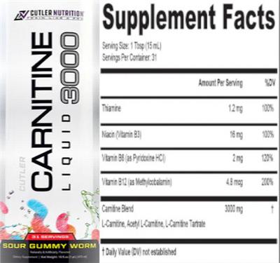 Carnitine Liquid 3000 Sour Gummy Worm