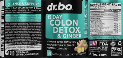 Label of 15 Day Colon Detox & Ginger