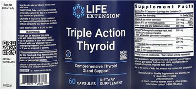 Photo of the Life Extension Triple Action Thyroid label