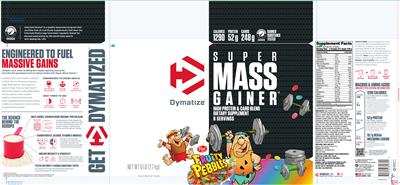 Photo of the Dymatize Super Mass Gainer Fruity Pebbles label