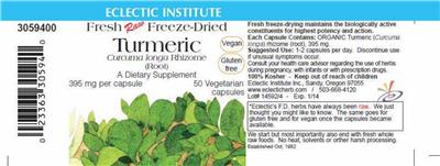 Photo of the Eclectic Institute Turmeric label