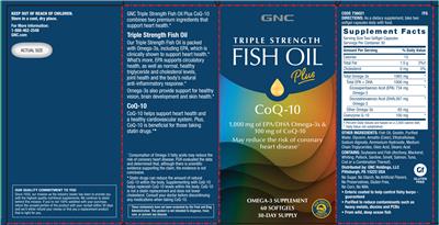 Photo of the GNC Triple Strength Fish Oil plus CoQ-10 label
