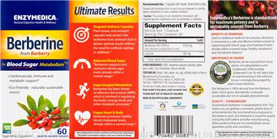 Photo of the Enzymedica Berberine label