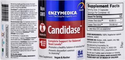Photo of the Enzymedica Candidase label