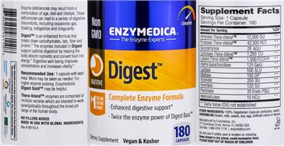 Photo of the Enzymedica Digest label