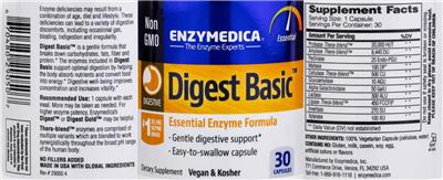 Photo of the Enzymedica Digest Basic label