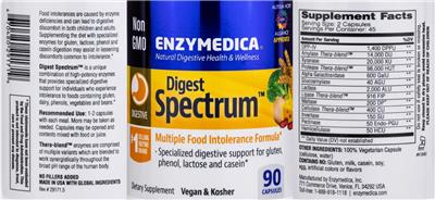 Photo of the Enzymedica Digest Spectrum label