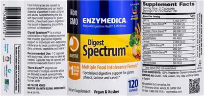 Photo of the Enzymedica Digest Spectrum label