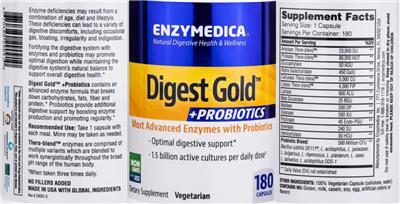 Label of Digest Gold + Probiotics
