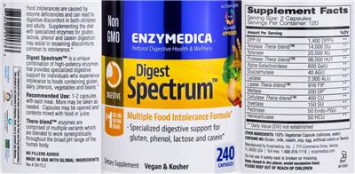 Photo of the Enzymedica Digest Spectrum label
