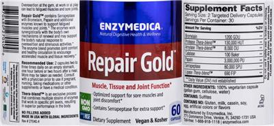 Photo of the Enzymedica Repair Gold label