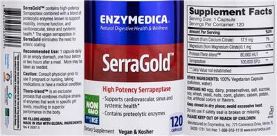 Photo of the Enzymedica SerraGold label