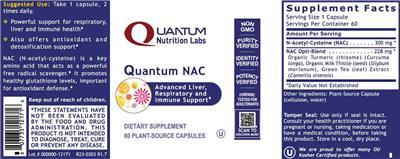 Photo of the Quantum Nutrition Labs Quantum NAC label