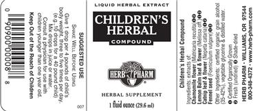 Photo of the Herb Pharm Children's Herbal Compound label
