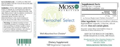 Photo of the Moss Nutrition Ferrochel Select label
