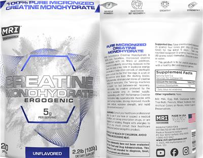 Photo of the MRI Performance Creatine Monohydrate Ergogenic Unflavored label
