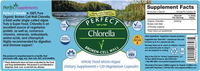 Photo of the Perfect Supplements Perfect Chlorella 2400 mg label