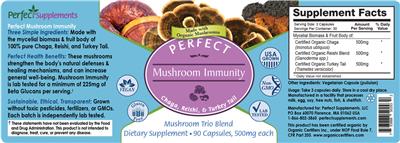 Perfect Mushroom Immunity 500 mg, Perfect Supplements