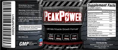Photo of the Nutracraft PeakPower label