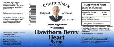 Photo of the Christopher's Original Formulas Hawthorn Berry Heart Syrup label