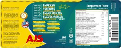 Photo of the AJS Nutrition Vitamin Herb Fusion label