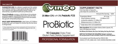 Label of ProBiotic
