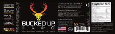 Photo of the Bucked Up Bucked Up Pre-Workout Iced Tea Lemonade label
