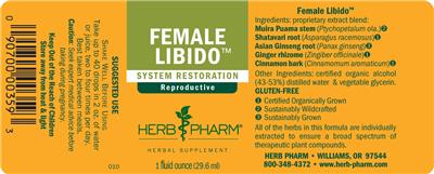Photo of the Herb Pharm Female Libido label