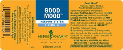Photo of the Herb Pharm Good Mood label