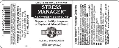 Photo of the Herb Pharm Stress Manager Adaptogen Compound label