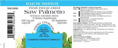 Photo of the Eclectic Institute Saw Palmetto label
