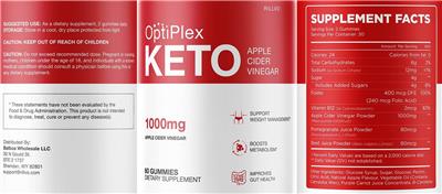 Product label for Keto Apple Cider Vinegar 1000 mg