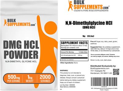 Photo of the BulkSupplements.com DMG HCL Powder 500 mg label