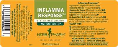 Photo of the Herb Pharm Inflamma Response label