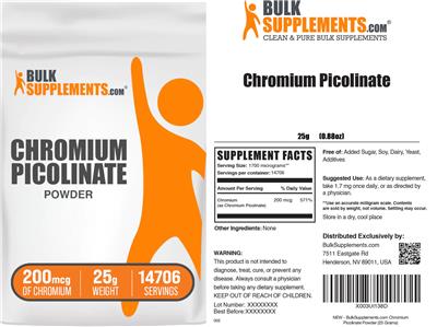 Photo of the BulkSupplements.com Chromium Picolinate Powder 200 mcg label