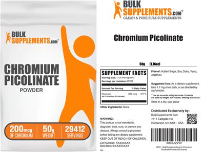Photo of the BulkSupplements.com Chromium Picolinate Powder 200 mcg label