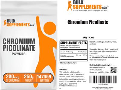 Photo of the BulkSupplements.com Chromium Picolinate Powder 200 mcg label