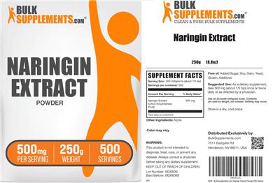 Photo of the BulkSupplements.com Naringin label