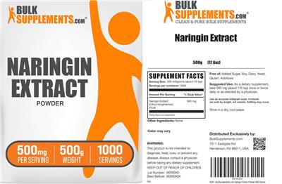 Photo of the BulkSupplements.com Naringin label