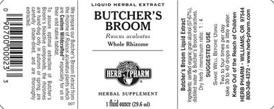 Photo of the Herb Pharm Butcher's Broom label