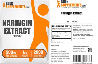 Photo of the BulkSupplements.com Naringin label
