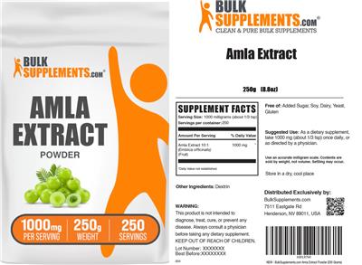 Photo of the BulkSupplements.com Amla Extract Powder 1000 mg label
